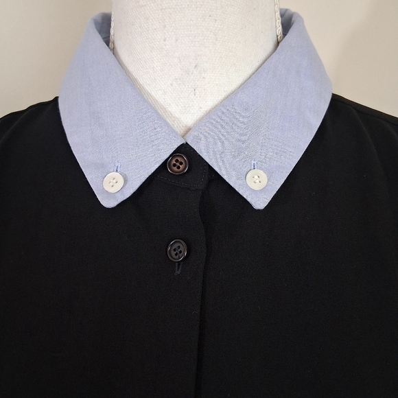 Coach 1941 Black Removable Collar Button Front Shirt Dress Size 10 - Picture 7 of 10